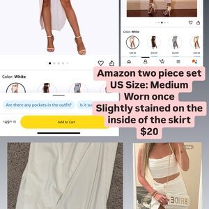 Elegant White Two-Piece Skirt Set